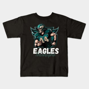 Philadelphia eagles football player graphic design cartoon style artwork Kids T-Shirt